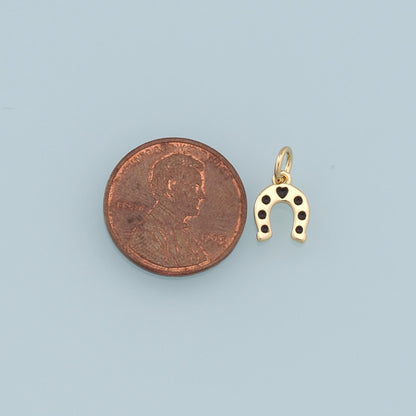 18K Gold Filled Horseshoe Charm Pendant for Jewelry Making