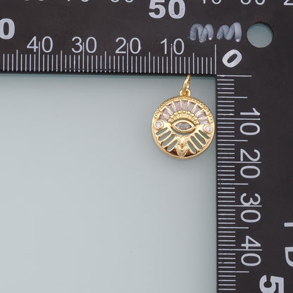 18K Gold Filled Evil Eye Charm Pendant for Jewelry Making