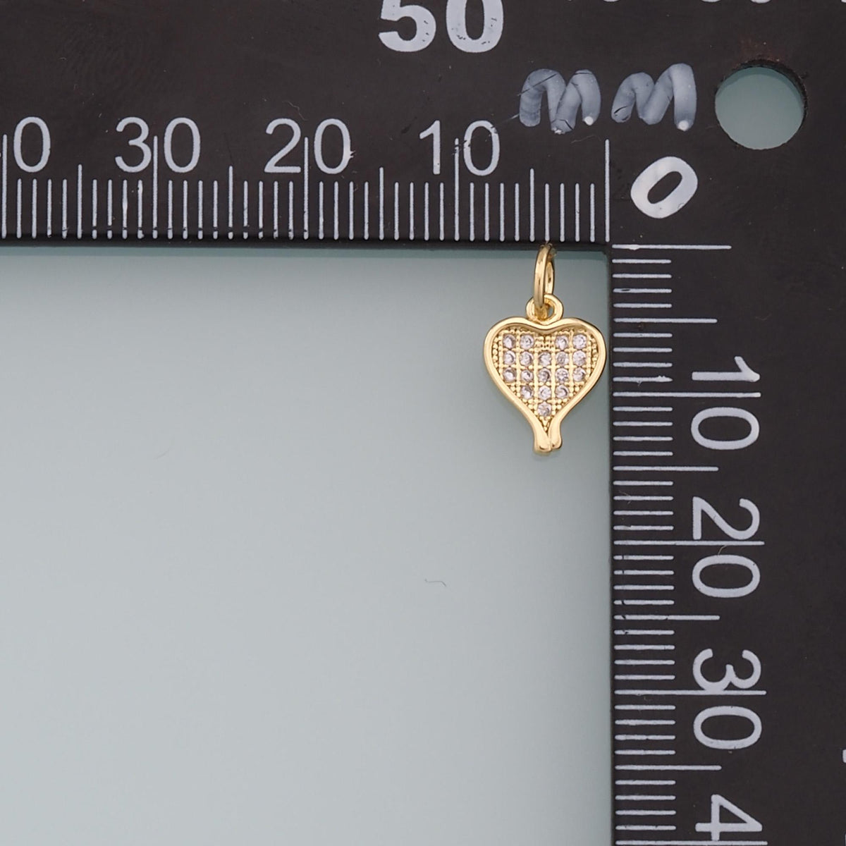 Gold Heart Charms,18K Gold Filled CZ Heart Pendant,Tiny Heart Charm Bracelet Necklace for DIY Jewelry Making Supply