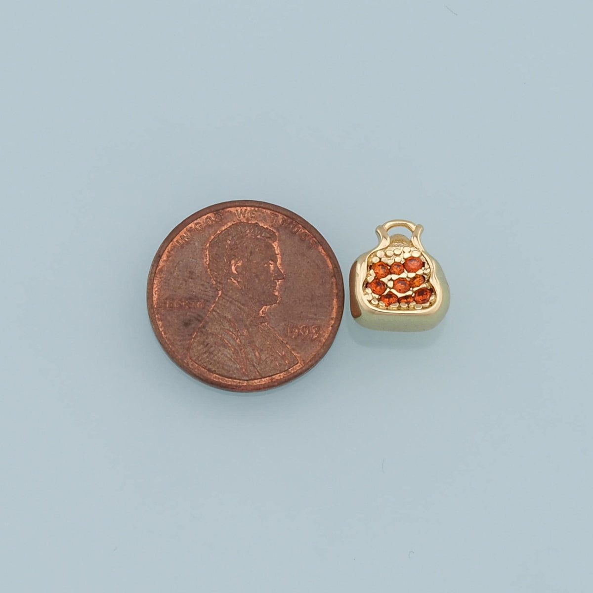 Gold Pomegranate Charms,18K Gold Filled CZ Pomegranate Pendant,Fruit Charm Bracelet Necklace for DIY Jewelry Making Supply