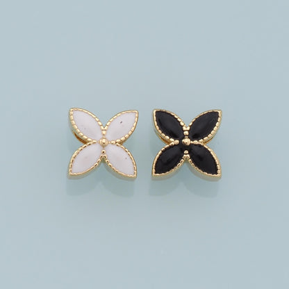 18K Gold Filled Enamel Flower Spacer Beads for Jewelry Making