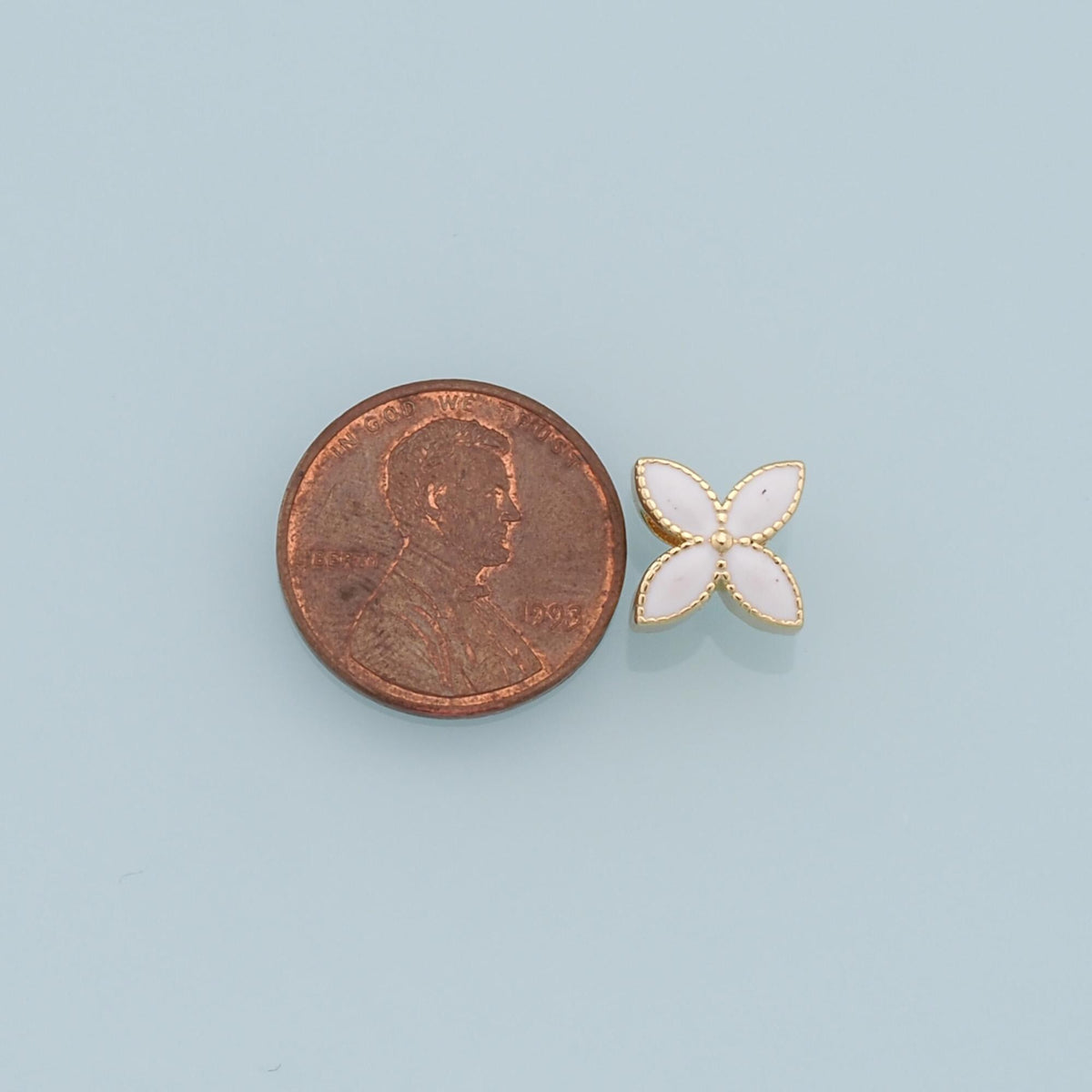 18K Gold Filled Enamel Flower Spacer Beads for Jewelry Making