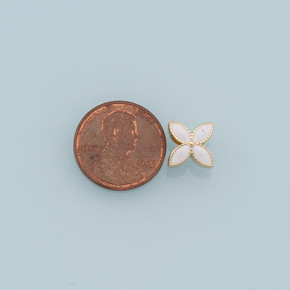 18K Gold Filled Enamel Flower Spacer Beads for Jewelry Making