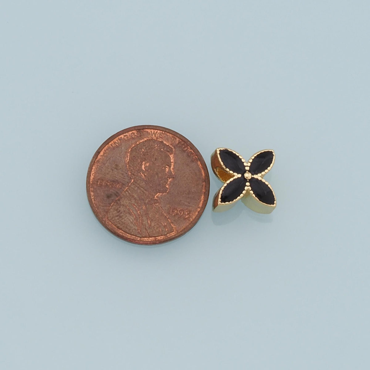 18K Gold Filled Enamel Flower Spacer Beads for Jewelry Making