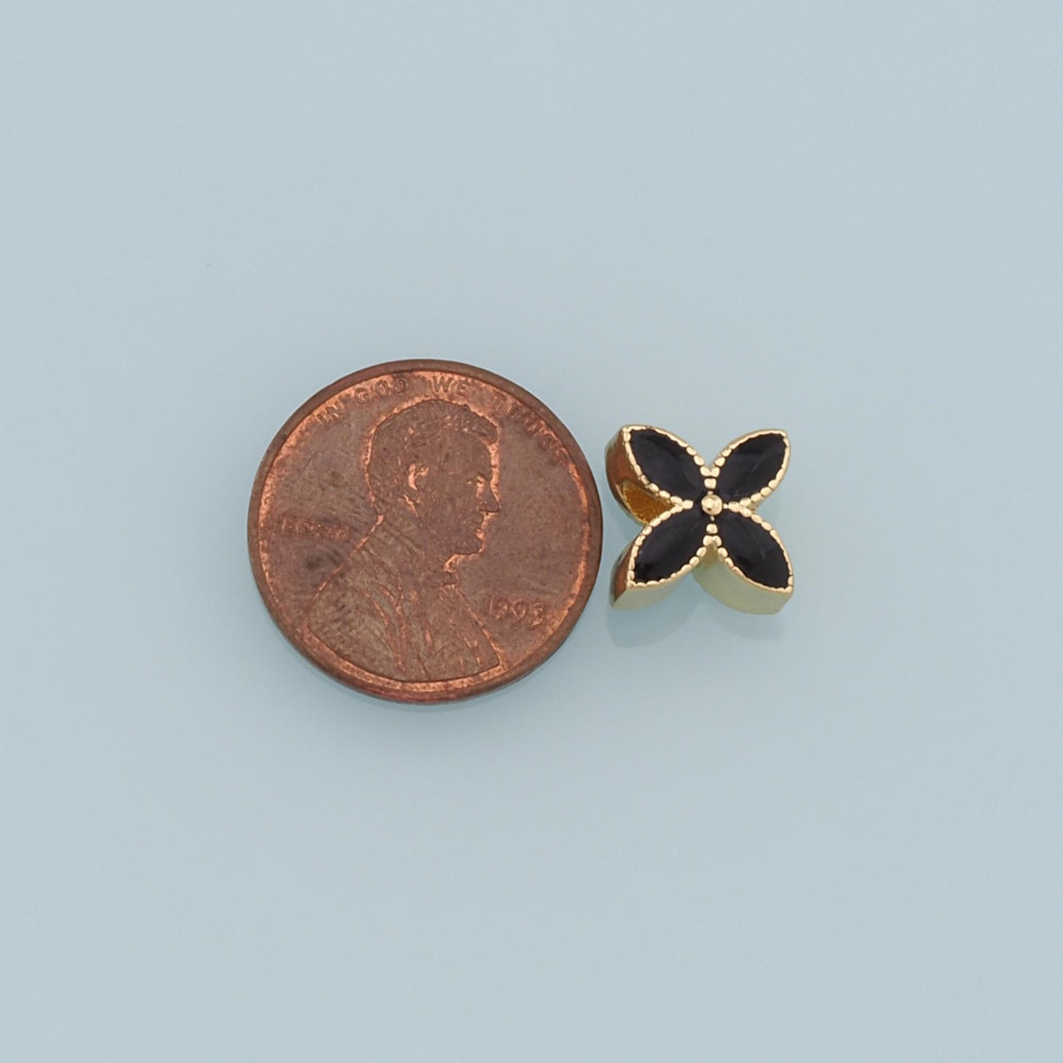 18K Gold Filled Enamel Flower Spacer Beads for Jewelry Making