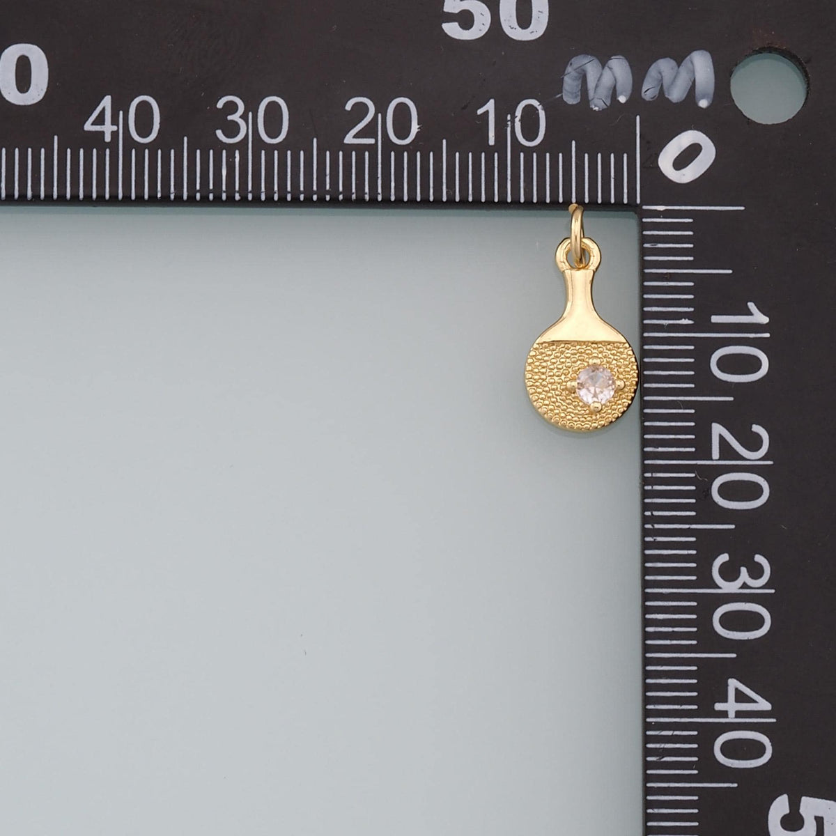Gold Tennis Racket Charms,18K Gold Filled CZ Tennis Racket Pendant,Tennis Racket Charm Bracelet Necklace for DIY Jewelry Maki