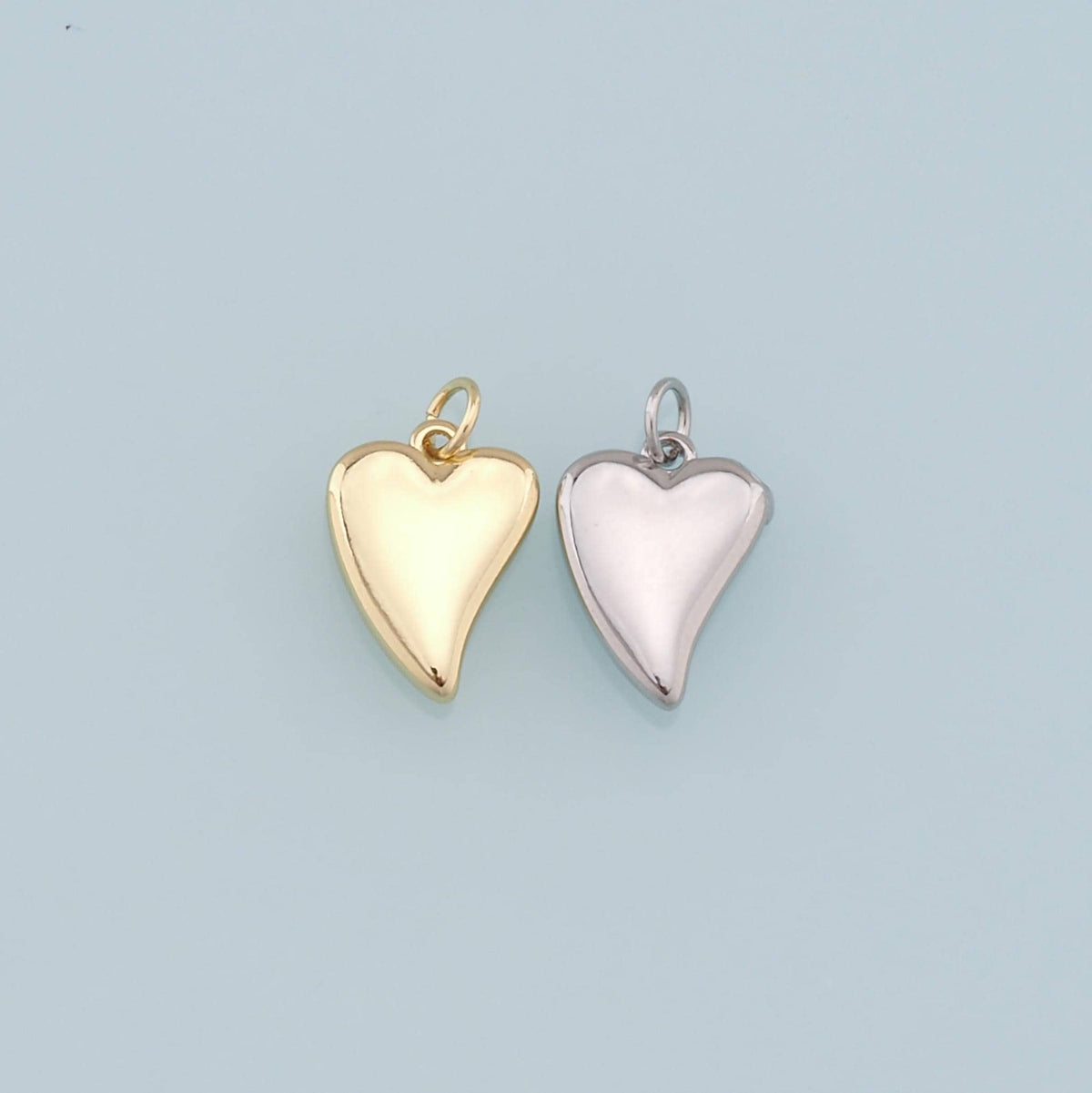 18K Gold Filled Heart Charm Pendant for Jewelry Making