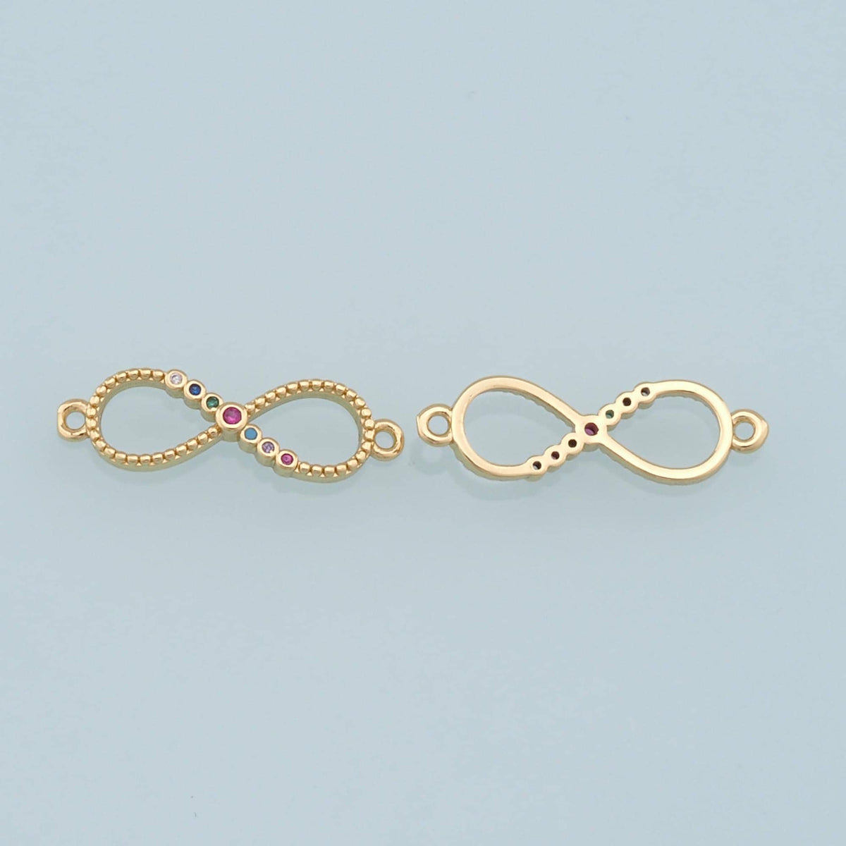 Gold Infinity Connector Charms,18K Gold Filled Infinity Pendant,CZ Micro Pave Infinity Charm Bracelet Necklace for DIY Jewelr