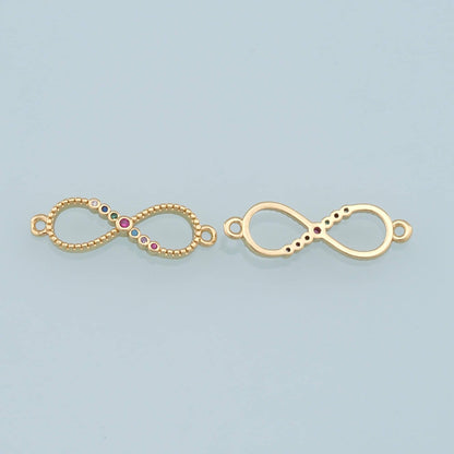 Gold Infinity Connector Charms,18K Gold Filled Infinity Pendant,CZ Micro Pave Infinity Charm Bracelet Necklace for DIY Jewelr