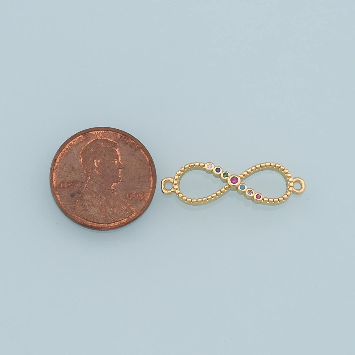 Gold Infinity Connector Charms,18K Gold Filled Infinity Pendant,CZ Micro Pave Infinity Charm Bracelet Necklace for DIY Jewelr