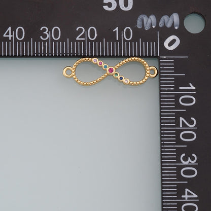 Gold Infinity Connector Charms,18K Gold Filled Infinity Pendant,CZ Micro Pave Infinity Charm Bracelet Necklace for DIY Jewelr