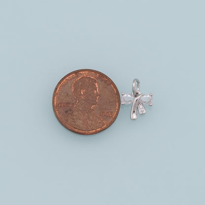 Gold Bow Charms,18K Gold Filled Bow Pendant,Tiny bow tie Charm Bracelet Necklace for DIY Jewelry Making Supply