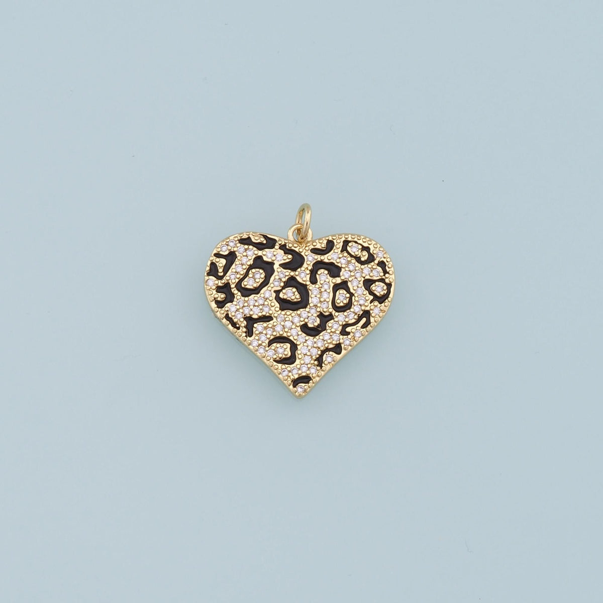 Gold Heart Charms,18K Gold Filled Heart Pendant,CZ Heart Charm Bracelet Necklace for DIY Jewelry Making Supply