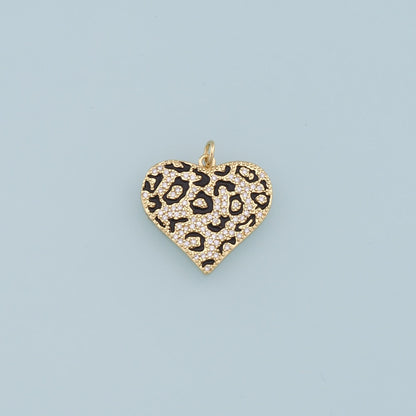 Gold Heart Charms,18K Gold Filled Heart Pendant,CZ Heart Charm Bracelet Necklace for DIY Jewelry Making Supply
