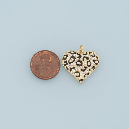 Gold Heart Charms,18K Gold Filled Heart Pendant,CZ Heart Charm Bracelet Necklace for DIY Jewelry Making Supply