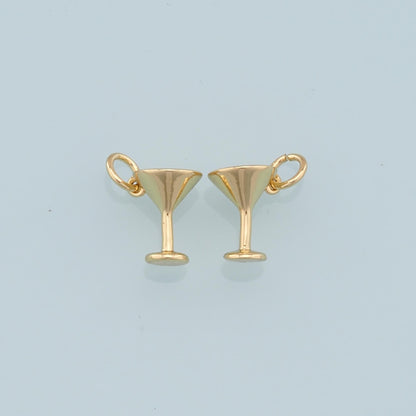 Gold Tiny Wine Glass Charms,18K Gold Filled Wine Glass Pendant,Wine Glass Charm Bracelet Necklace for DIY Jewelry Making Supp