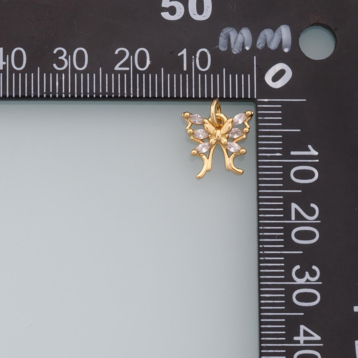 Gold Butterfly Charms,18K Gold Filled CZ Butterfly Pendant,Silver Butterfly Charm Bracelet Necklace for DIY Jewelry Making Su