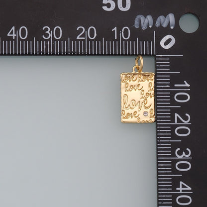 Gold Love Charms,18K Gold Filled Love Pendant,Silver Love Charm Bracelet Necklace for DIY Jewelry Making Supply