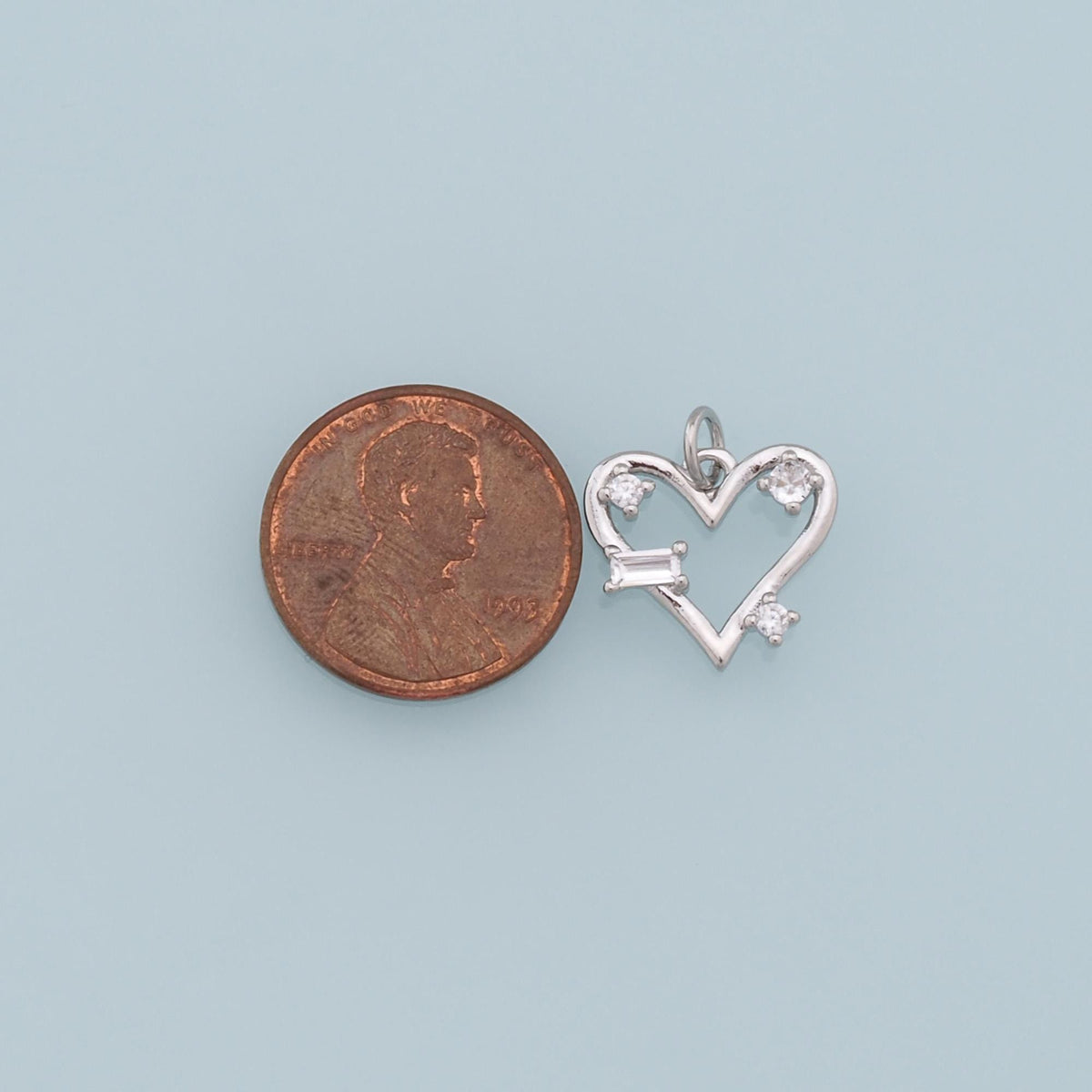 Gold Heart Charms,18K Gold Filled Heart Pendant,CZ Heart Charm Bracelet Necklace for DIY Jewelry Making Supply