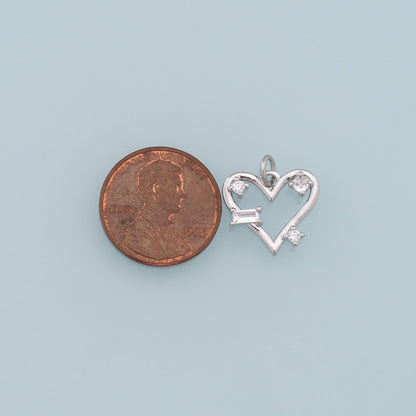 Gold Heart Charms,18K Gold Filled Heart Pendant,CZ Heart Charm Bracelet Necklace for DIY Jewelry Making Supply