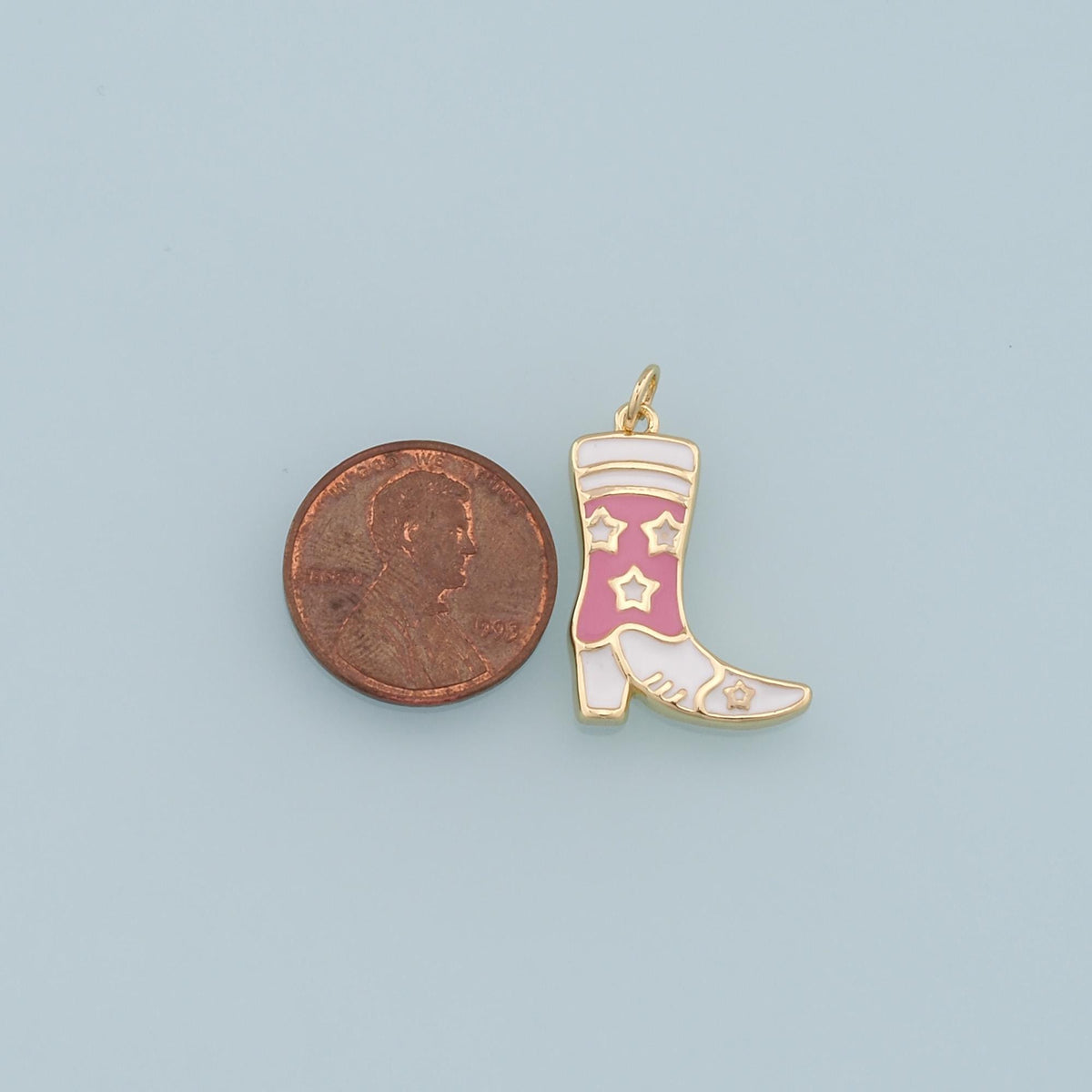 Gold Boots Charms,18K Gold Filled Boots Pendant,Enamel Cowboy Boots Charm Bracelet Necklace for DIY Jewelry Making Supply