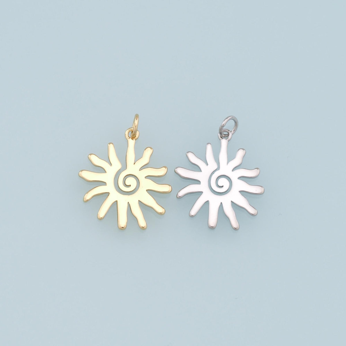 18K Gold Filled Sun Charm Pendant for Jewelry Making
