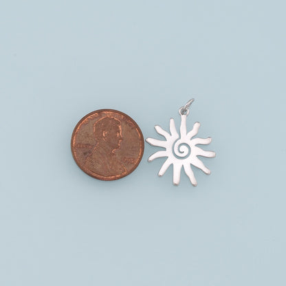 18K Gold Filled Sun Charm Pendant for Jewelry Making