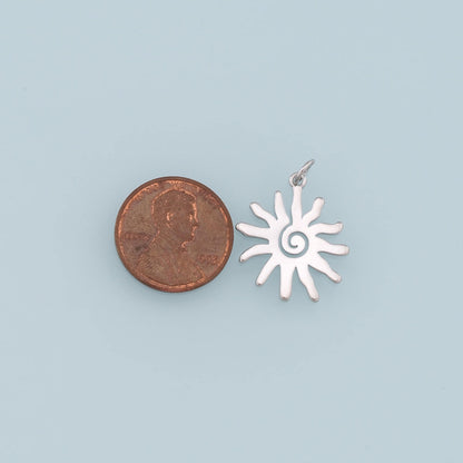 Gold Sun Charms,18K Gold Filled Sun Pendant,Celestial Charm Bracelet Necklace for DIY Jewelry Making Supply