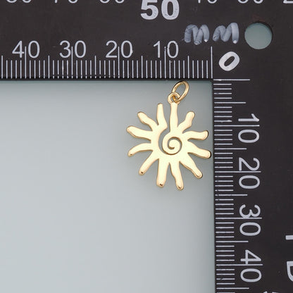 18K Gold Filled Sun Charm Pendant for Jewelry Making