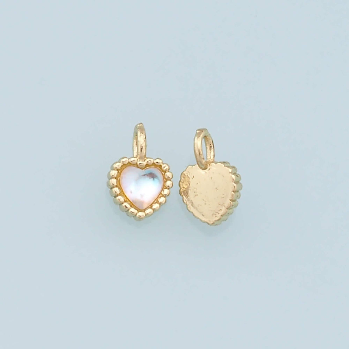 Gold Heart Charms,18K Gold Filled Heart Pendant,Tiny Heart Charm Bracelet Necklace for DIY Jewelry Making Supply
