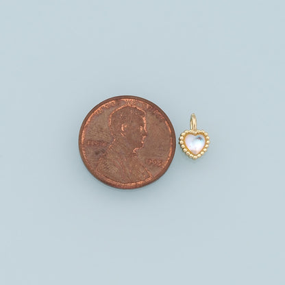 Gold Heart Charms,18K Gold Filled Heart Pendant,Tiny Heart Charm Bracelet Necklace for DIY Jewelry Making Supply