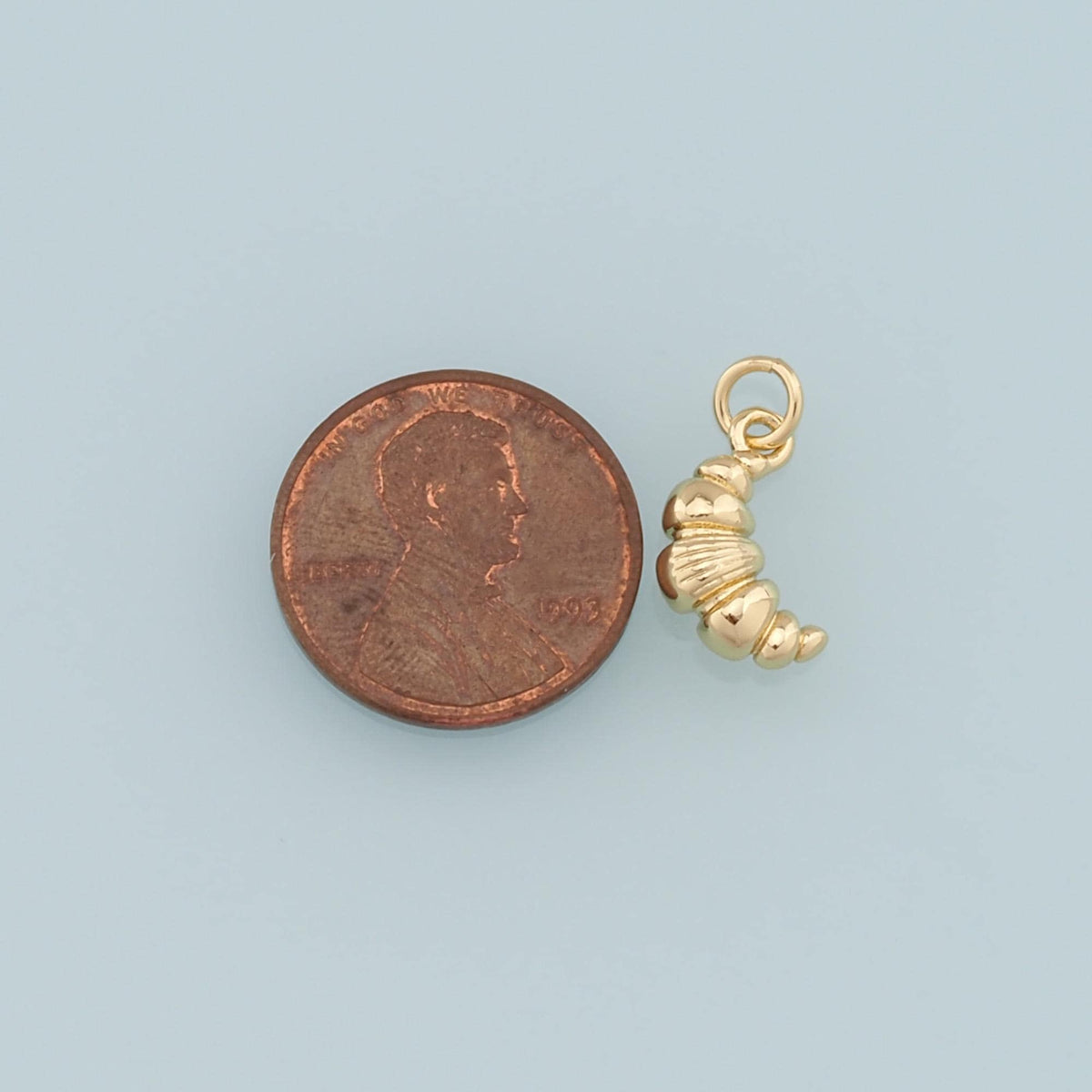 Gold Croissant Charms,18K Gold Filled Croissant Pendant,Croissant Charm Bracelet Necklace for DIY Jewelry Making Supply