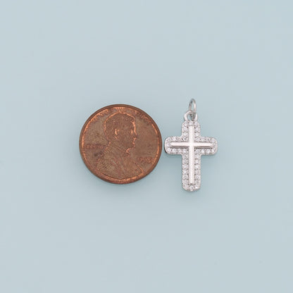 Gold Cross Charms,18K Gold Filled Cross Pendant,CZ Cross Charm Bracelet Necklace for DIY Jewelry Making Supply
