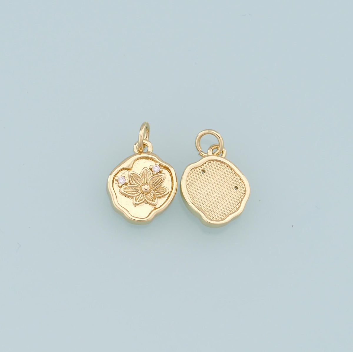Gold Flower Charms,18K Gold Filled Flower Pendant,Silver Flower Charm Bracelet Necklace for DIY Jewelry Making Supply