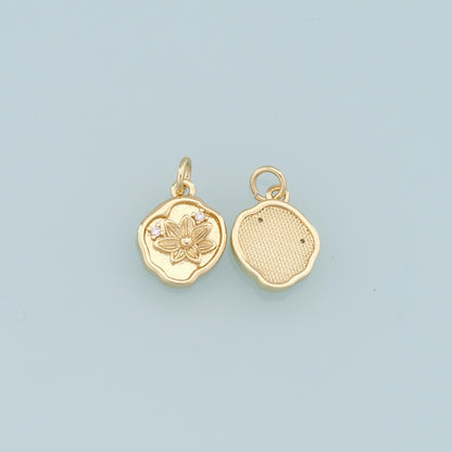 Gold Flower Charms,18K Gold Filled Flower Pendant,Silver Flower Charm Bracelet Necklace for DIY Jewelry Making Supply