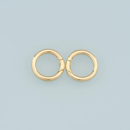 18K Gold Filled Round Carabiner Clasp,Carabiner Lock Connector,Spring Push Gate for DIY Jewelry Finding Necklace Bracelet 18m