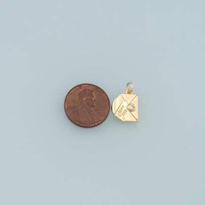 Gold Letter Charms,18K Gold Filled Love Pendant,Cute Letter Charm Bracelet Necklace for DIY Jewelry Making Supply