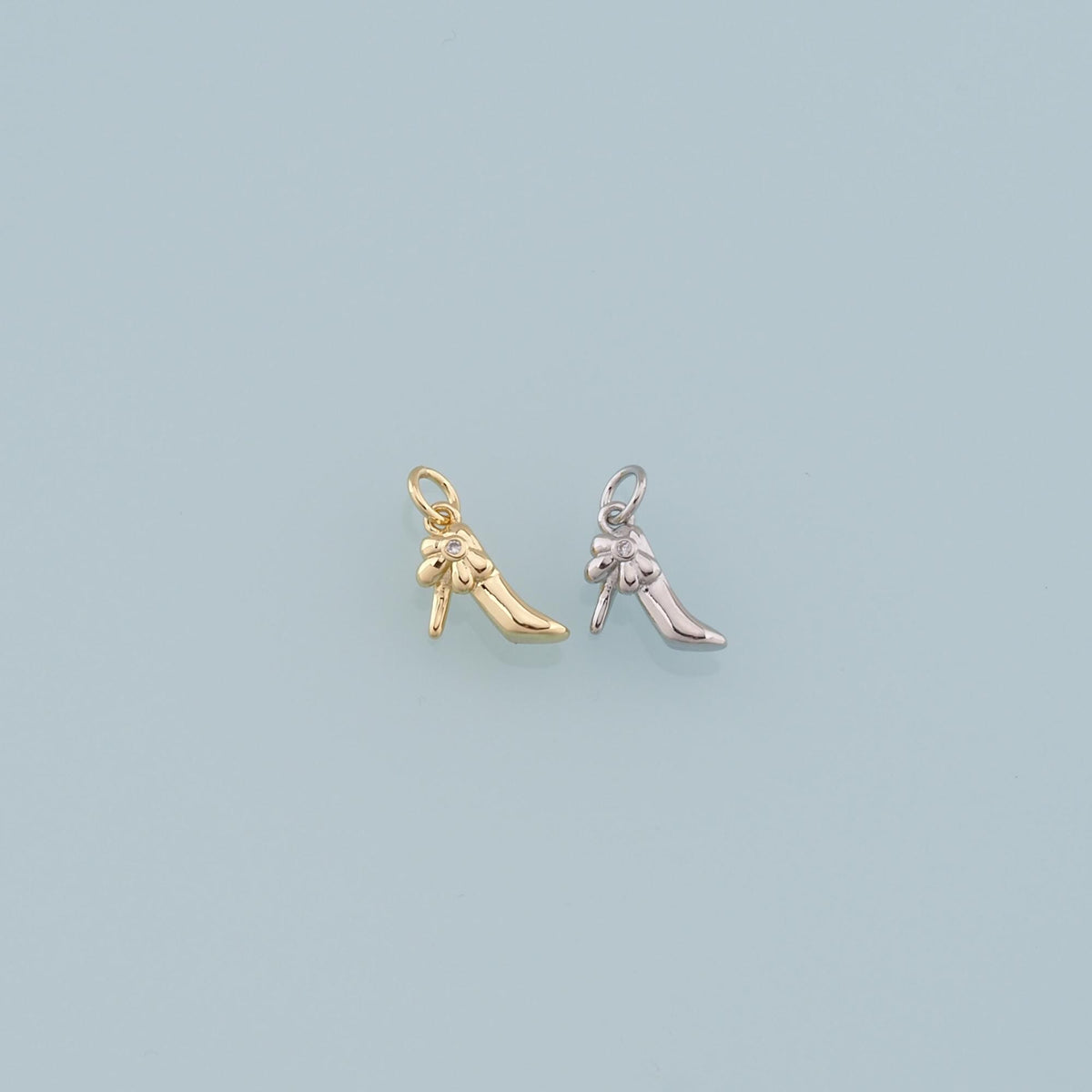 Gold High Heel Charms,18K Gold Filled High Heel Pendant,Stiletto Heels Charm Bracelet Necklace for DIY Jewelry Making Supply