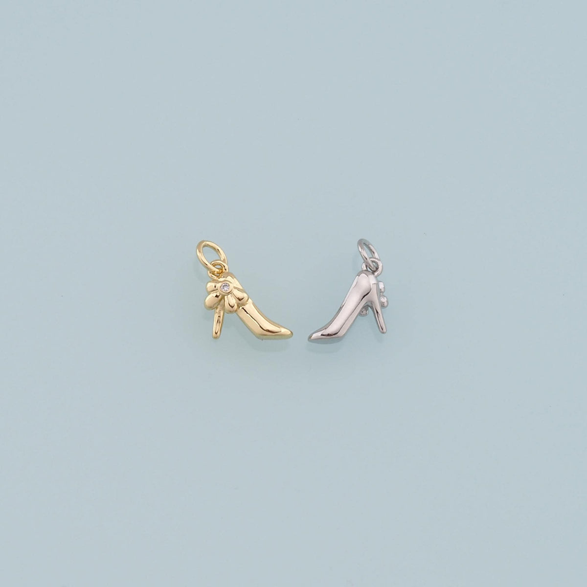 Gold High Heel Charms,18K Gold Filled High Heel Pendant,Stiletto Heels Charm Bracelet Necklace for DIY Jewelry Making Supply