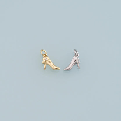 Gold High Heel Charms,18K Gold Filled High Heel Pendant,Stiletto Heels Charm Bracelet Necklace for DIY Jewelry Making Supply
