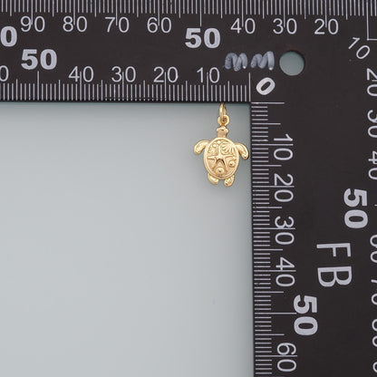 Gold Turtle Charms,18K Gold Filled Turtle Pendant,Turtle Charm Bracelet Necklace for DIY Jewelry Making Supply