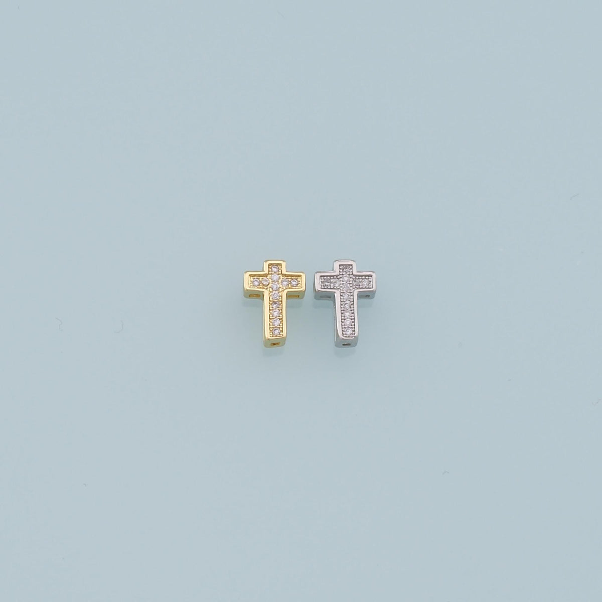 18K Gold Filled Cross Charm Pendant for Jewelry Making