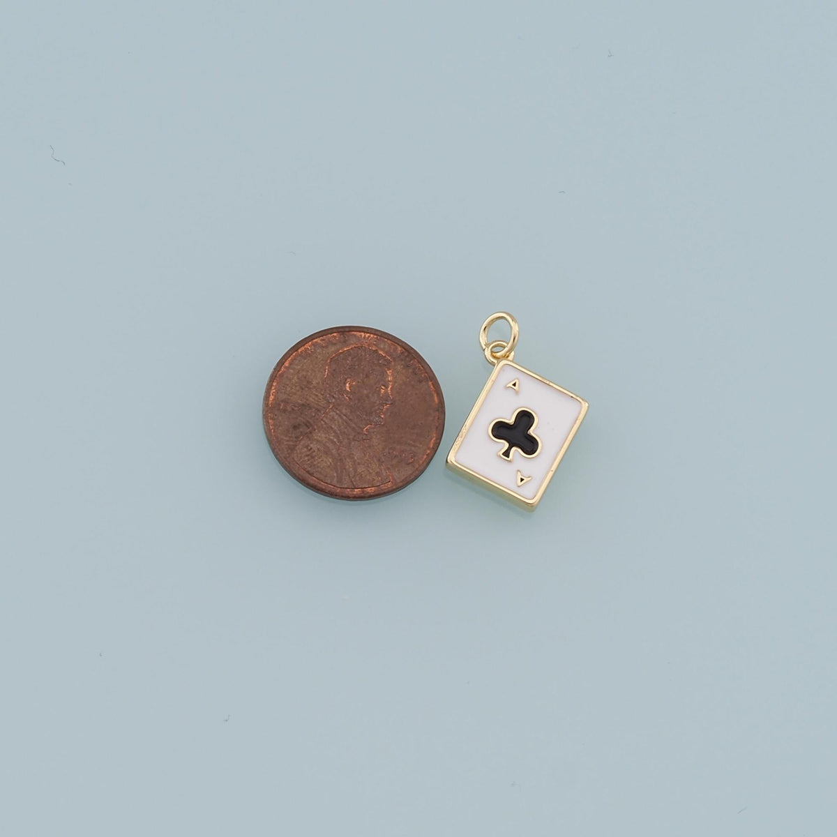 Gold Poker Charms,18K Gold Filled Poker Pendant,Playing Card Charm Bracelet Necklace for DIY Jewelry Making Supply