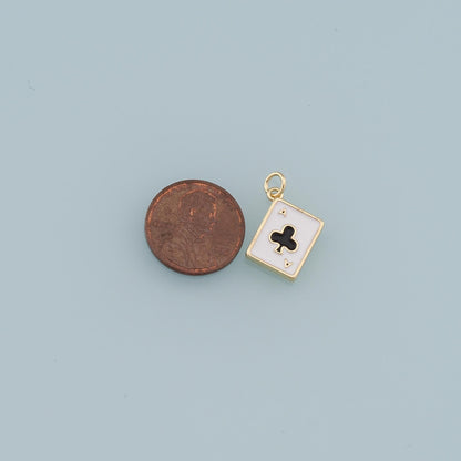 Gold Poker Charms,18K Gold Filled Poker Pendant,Playing Card Charm Bracelet Necklace for DIY Jewelry Making Supply
