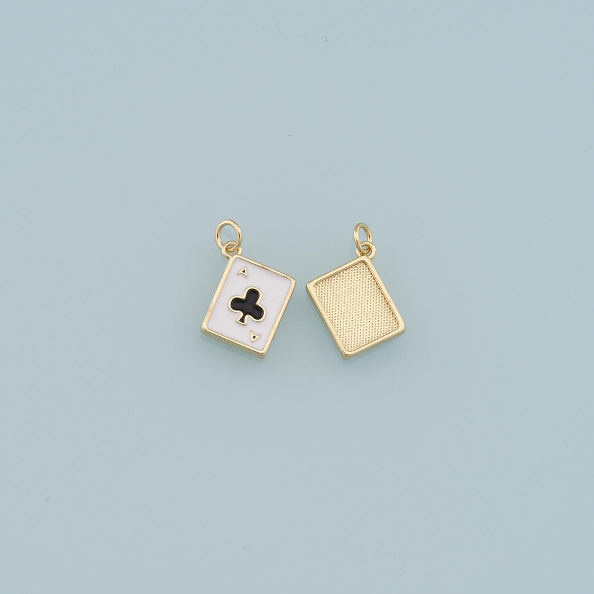 Gold Poker Charms,18K Gold Filled Poker Pendant,Playing Card Charm Bracelet Necklace for DIY Jewelry Making Supply