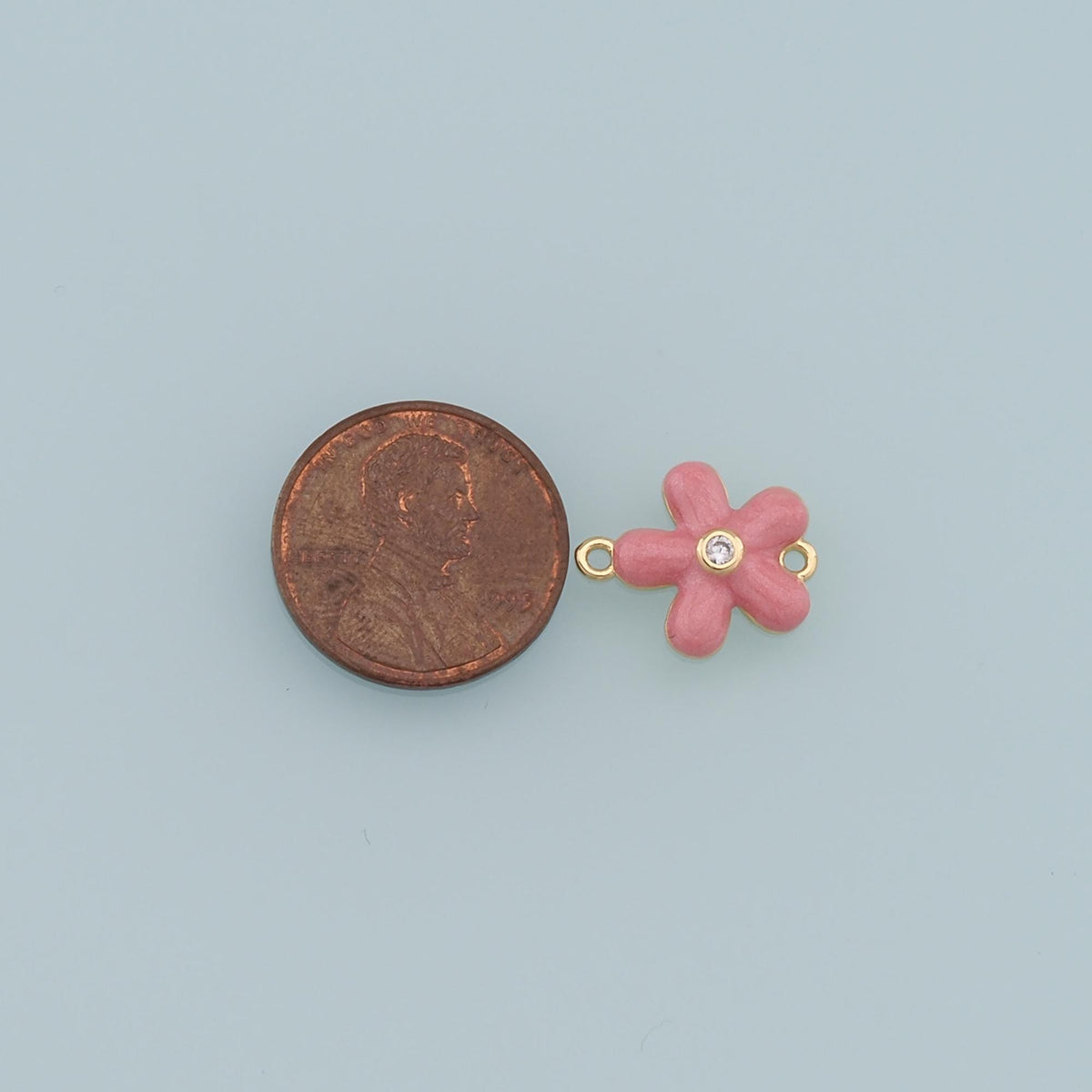 18K Gold Filled Flower Enamel Charm Pendant for Jewelry Making