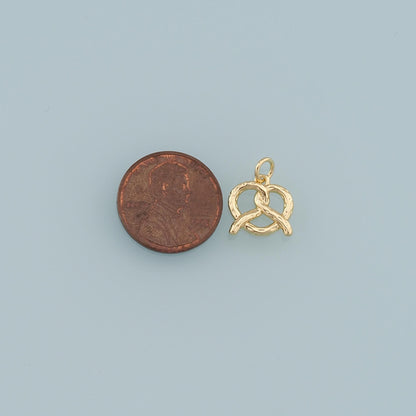 Gold Heart Charms,18K Gold Filled Heart Pendant,Heart Charm Bracelet Necklace for DIY Jewelry Making Supply