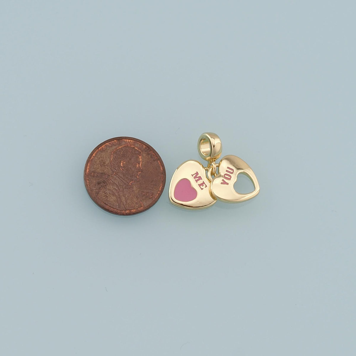 Gold Heart Charms,18K Gold Filled Heart Pendant,Heart Charm Bracelet Necklace for DIY Jewelry Making Supply