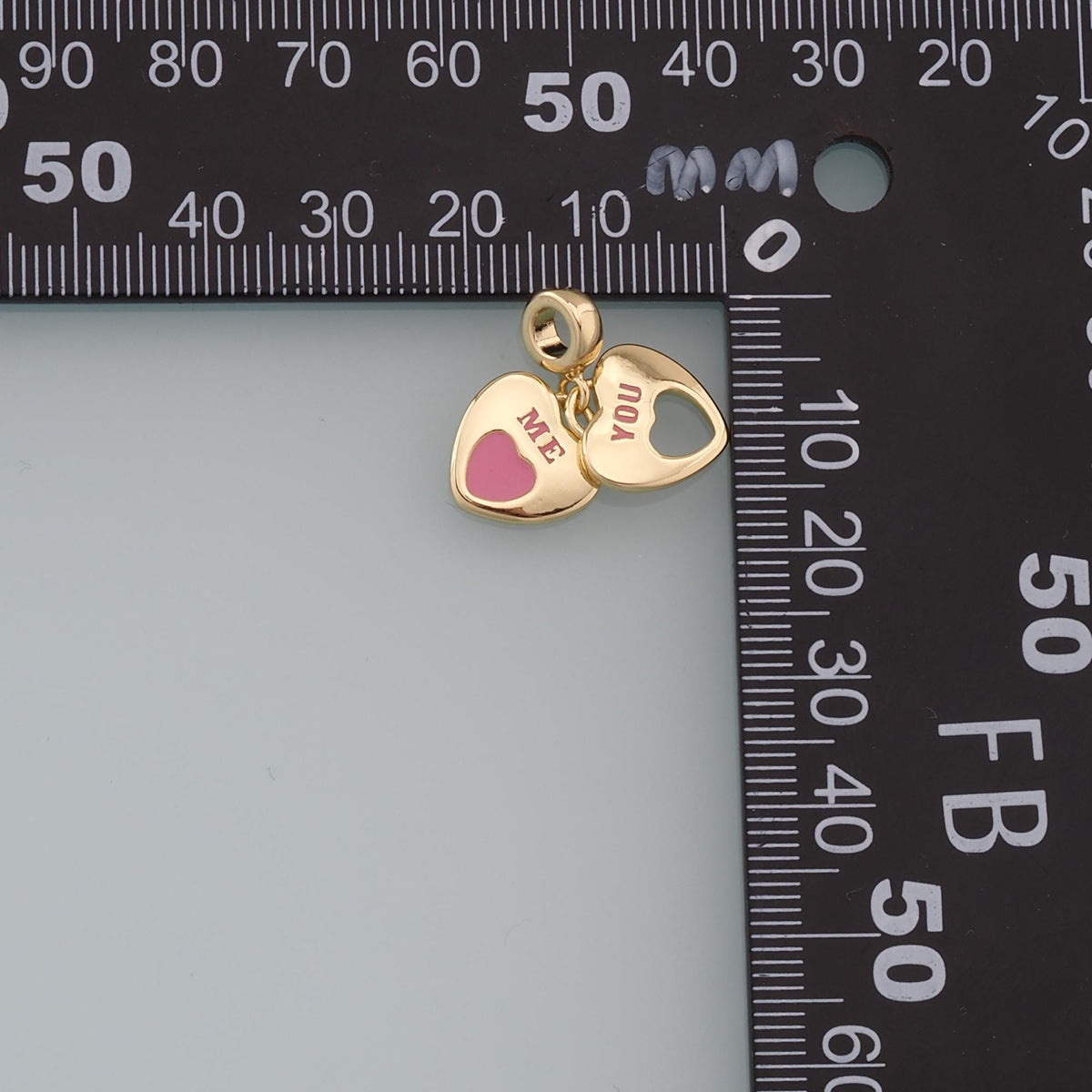 Gold Heart Charms,18K Gold Filled Heart Pendant,Heart Charm Bracelet Necklace for DIY Jewelry Making Supply