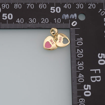Gold Heart Charms,18K Gold Filled Heart Pendant,Heart Charm Bracelet Necklace for DIY Jewelry Making Supply